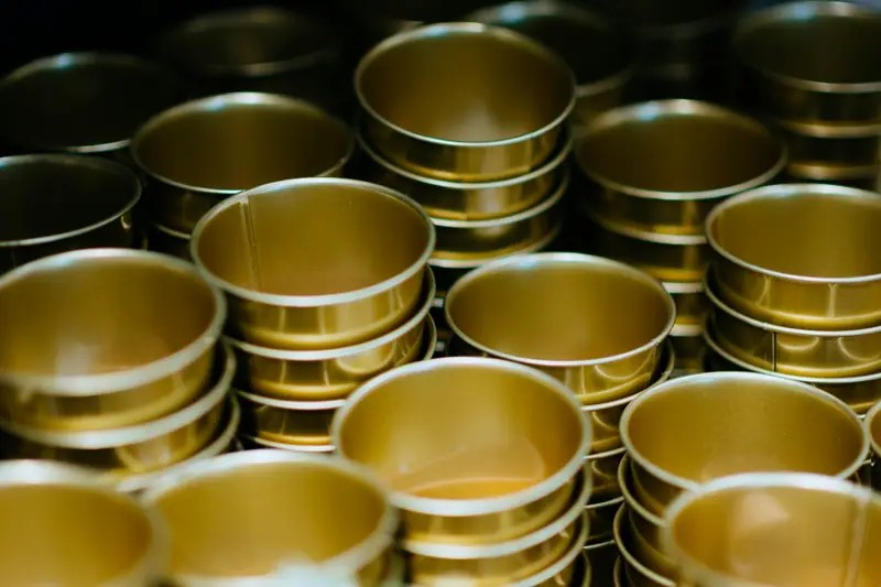 Stacks of coated metal cups